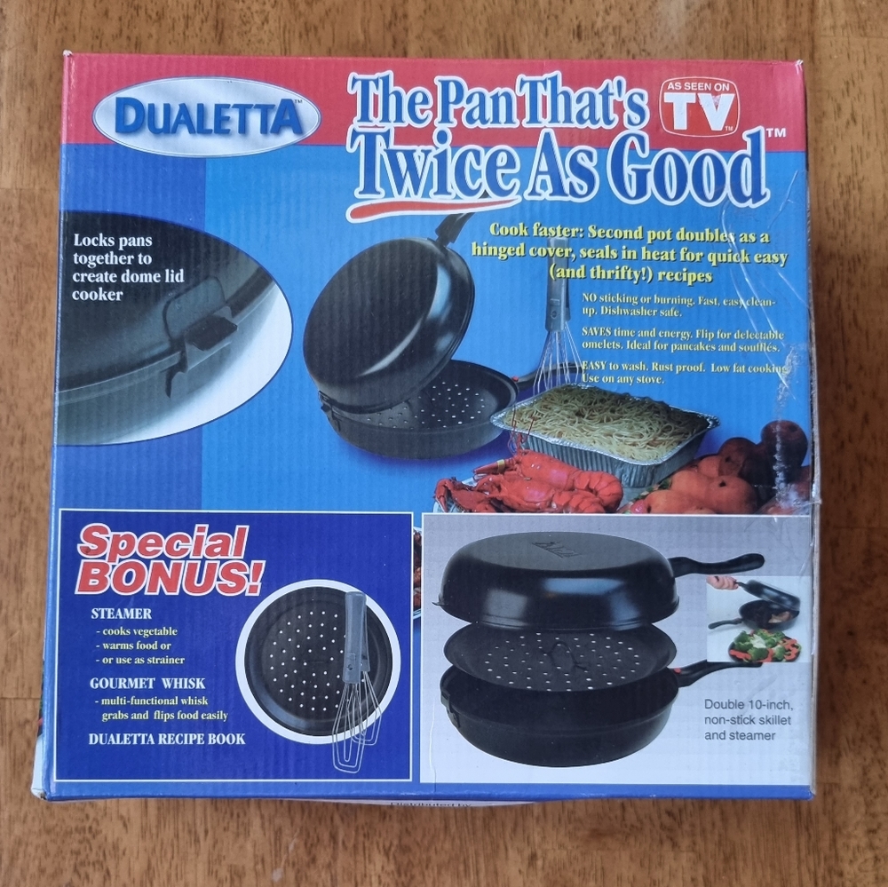 Dualetta Cooking System~Non-stick Skillet & Steamer~3 Layer Construction
